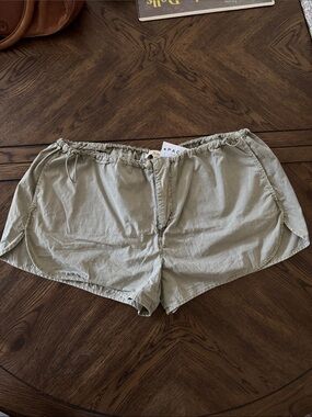 Pacific Sunwear, LA hearts army, green, cinch parachute shorts large l